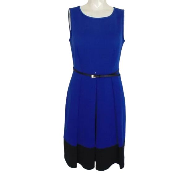 new MARC NEW YORK Dress, 8, Blue/Black, Sleeveless, Belt, Wide neck - Picture 11 of 15